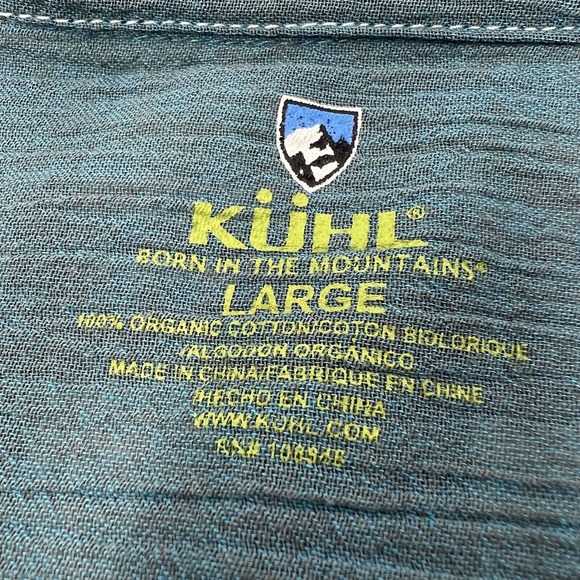 Kuhl Men's Large? (Read) Organic Cotton Plaid Short Sleeve Button Up Lightweight - Picture 4 of 7